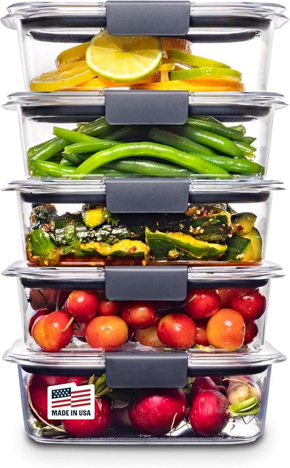 Rubbermaid Brilliance Food Storage Containers, BPA-Free Plastic, Medium 3.2 Cup, 5-Pack (10-Piece Set) review