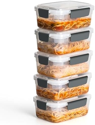 Rubbermaid Brilliance Food Storage Containers, BPA-Free Plastic, Medium 3.2 Cup, 5-Pack (10-Piece Set) detail shot 2