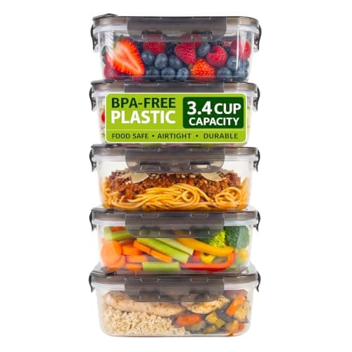 Rubbermaid Brilliance Food Storage Containers, BPA-Free Plastic, Medium 3.2 Cup, 5-Pack (10-Piece Set) detail shot 3