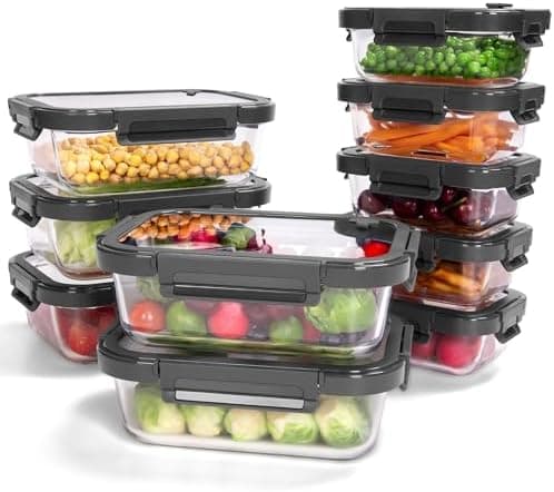 Rubbermaid Brilliance Food Storage Containers, BPA-Free Plastic, Medium 3.2 Cup, 5-Pack (10-Piece Set) front view
