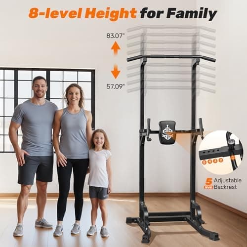 Sportsroyals PT1 Power Tower, Freestanding Pull-Up Bar & Dip Station front view