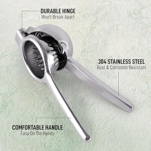 Zulay Kitchen Stainless Steel Citrus Press front view