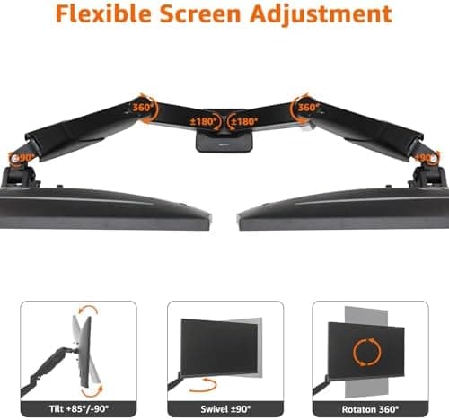 Amazon Basics Gas Spring Dual Monitor Arm Desk Mount review