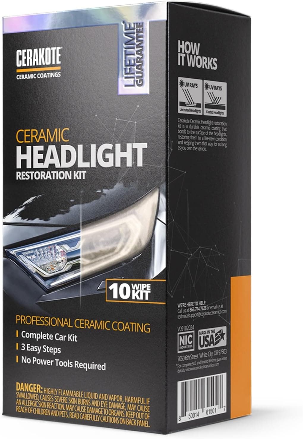 CERAKOTE Ceramic Headlight Restoration Kit (10 Wipe Kit)