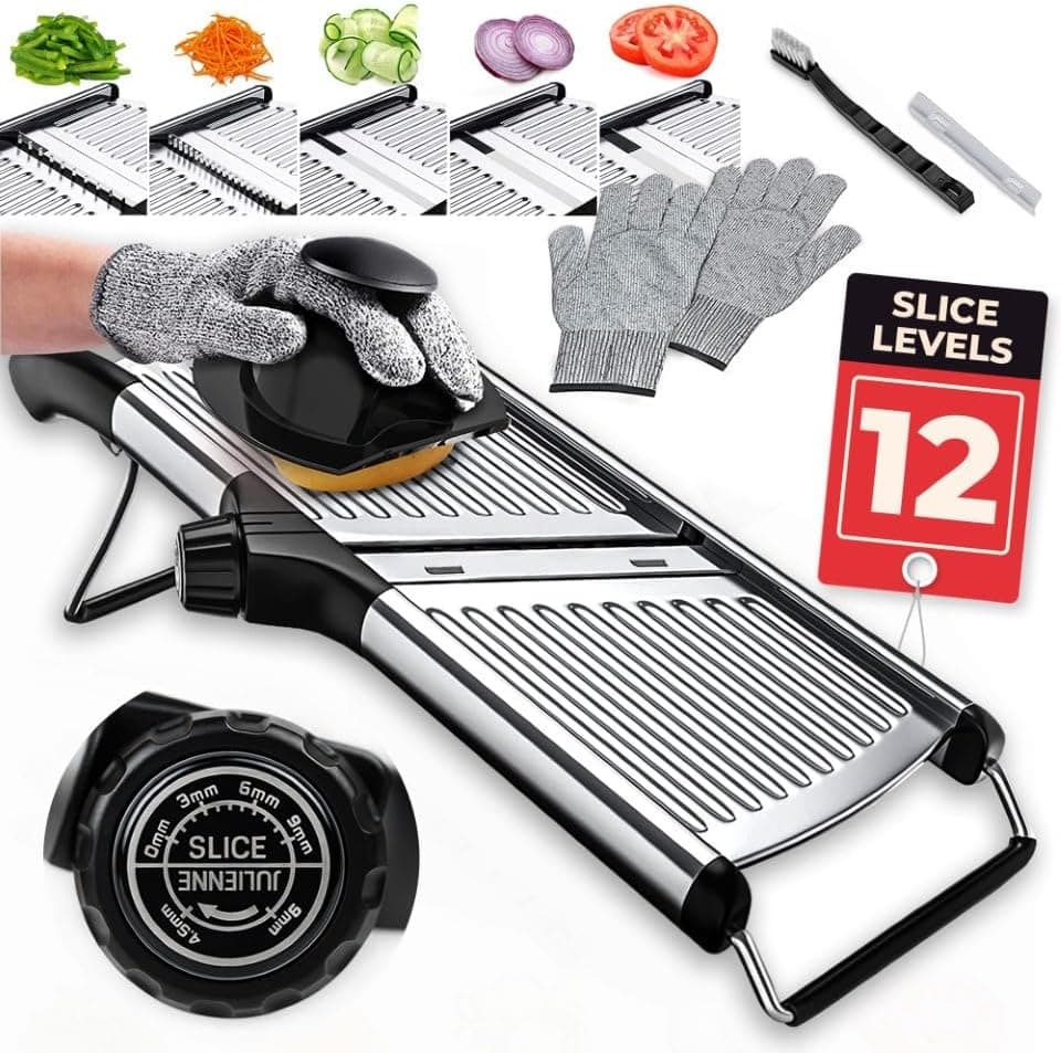 Gramercy Kitchen Co. Adjustable Mandoline Slicer with 12 Slice Settings review