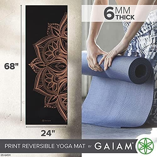Gaiam Yoga Mat, Premium 6mm Thick Print, Reversible Two-Sided Design review