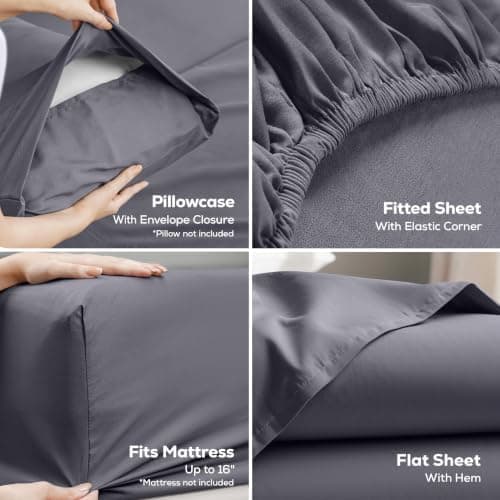 Utopia Bedding 4-Piece Microfiber Bed Sheet Set, Queen review